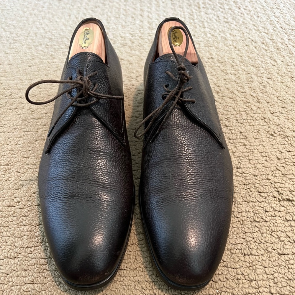 Santoni Dark Brown Italian dress shoes.